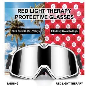 Red Light Therapy Protective Glasses - UV and Red Light Blocking Goggles